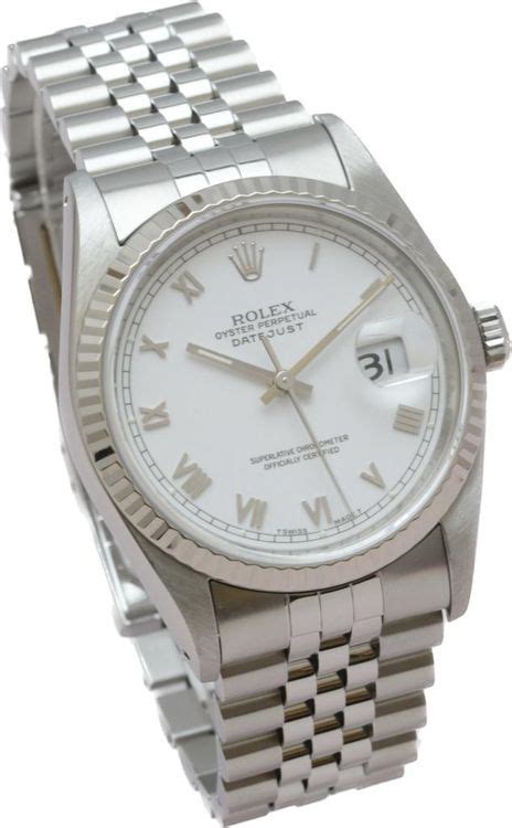 rolex stahl datejust weiss brillanten|Rolex sunray Datejust 36.